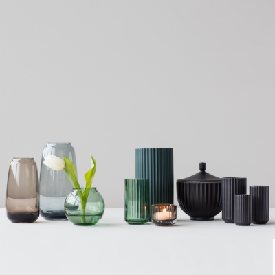                            Porcelánová váza Lyngby černá - 25 cm                        