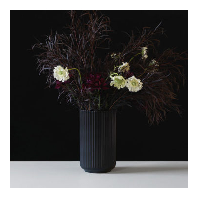 Porcelánová váza Lyngby černá - 25 cm                    