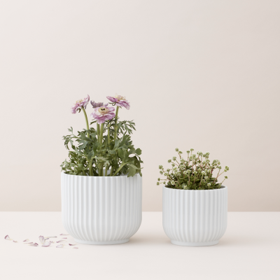                             Porcelánový květináč Lyngby bílý - 10,5 cm                         