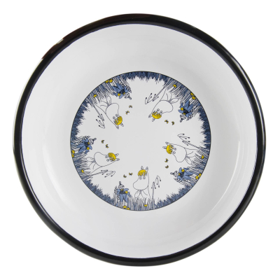 Fialový smaltovaný tanier Moomin Friends 18 cm                    