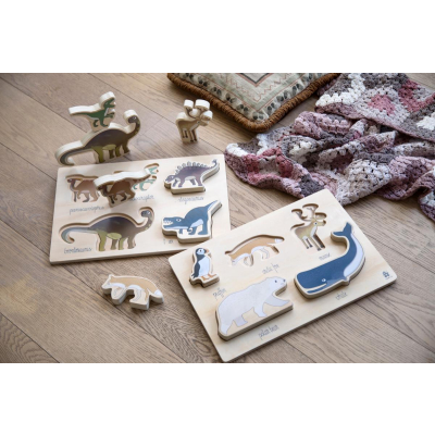                             Detské drevené puzzle Dino                        