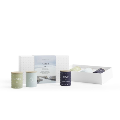                             Dárková sada NATUR – set 3 mini svíček                        
