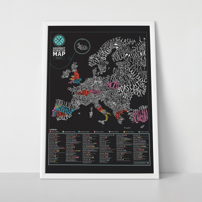                             Nástěnná stírací mapa Evropy Gourmet Edition                        