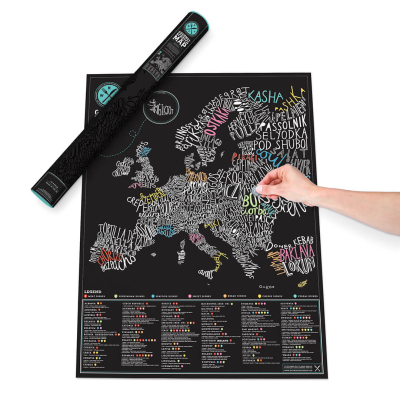                             Nástěnná stírací mapa Evropy Gourmet Edition                        