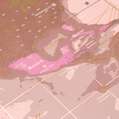                             Nástěnná stírací mapa světa Rose Gold Edition                        