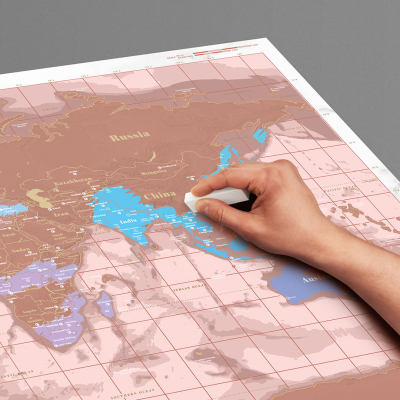                             Nástěnná stírací mapa světa Rose Gold Edition                        