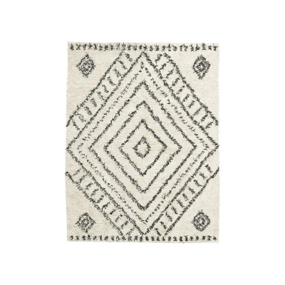 Bavlněný koberec Nubia bílo-černý 210x160 cm                    