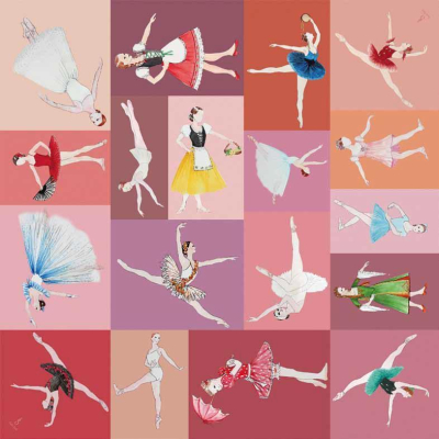 Hedvábný šátek Ballet 100x100                    