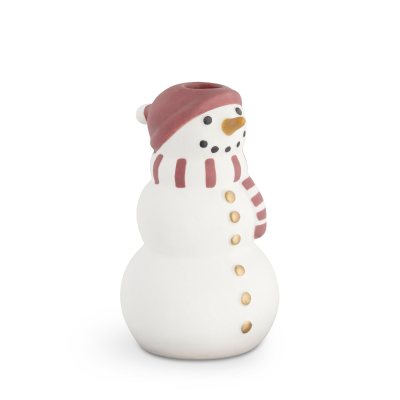 Porcelánový svietnik Vianočný snehuliak                    