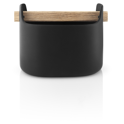                             Multifunkčný box s drevenou rukoväťou čierny nízky                        