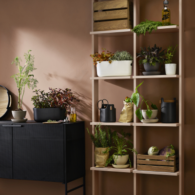                             Samozavlažovací květináč na bylinky Herb černý                        