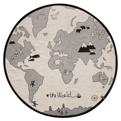 Bavlněný kulatý koberec The World                    
