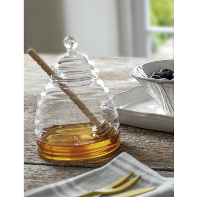                             Skleněná dóza na med s naběračkou Honey Pot                        