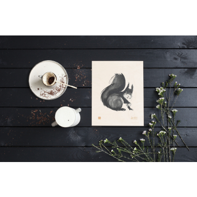                             Obrázek na dřevěné kartě Squirrel 24x30 cm                        