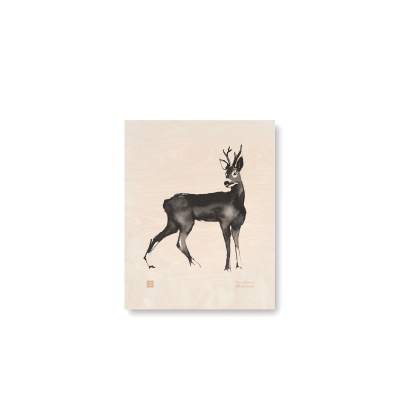 Obrázek na dřevěné kartě Deer 24x30 cm                    