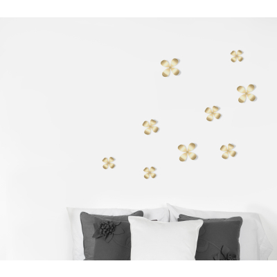                             Dekorace na zeď Metal  Wallflower mosazná                        