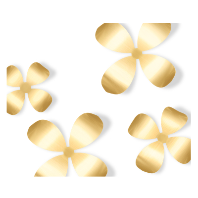 Nástenná dekorácia Kovová nástenná kvetina mosadz                    