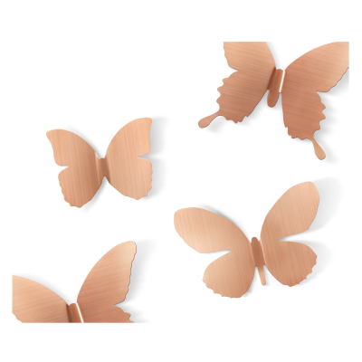 Dekorace na zeď Metal Mariposa měděná                    