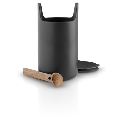                             Dóza s dřevěnou lžičkou Toolbox Black 20 cm                        