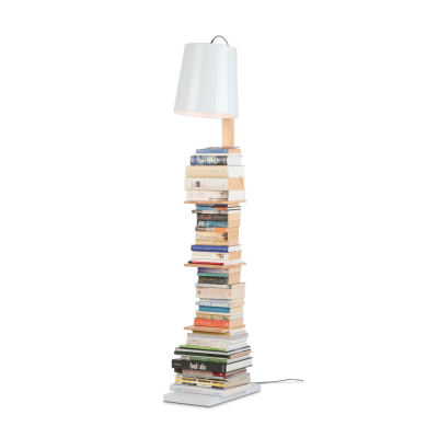 Stojacia lampa s knihovničkou Cambridge biela                    