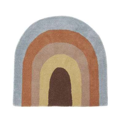Dúhový vlnený detský koberec 90x88 cm                    