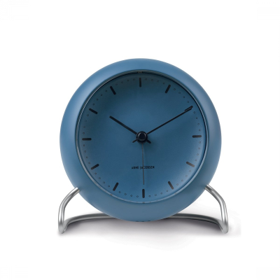 Stolové hodiny s budíkom City Hall Stone Blue 11 cm                    