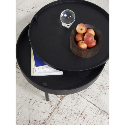                             Stolek Turning Table Black Stained Ash 65 cm                        