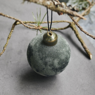                             Semišová baňka Flock Dark Green 8 cm                        
