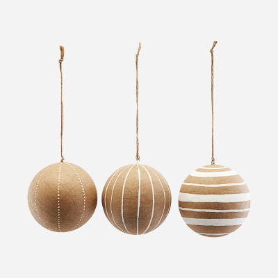                             Set 3 ks vánočních ozdob Craft White 8 cm                         