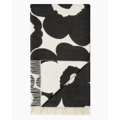                             Vlněná deka Unikko černobílá 130x180 cm                        