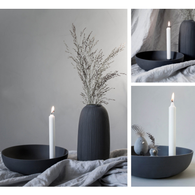                             Keramický svícen Lidatorp Dark Grey M                        