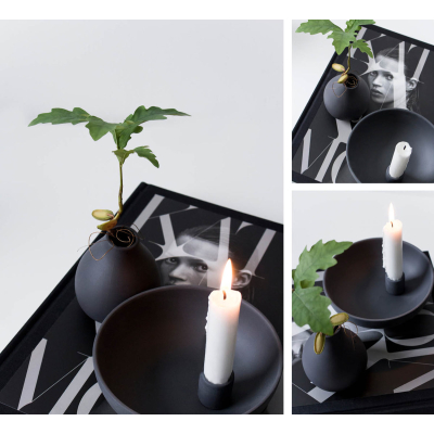                             Keramický svícen Lidatorp Dark Grey L                        