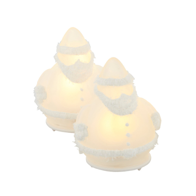                             Skleněný svítící Santa Claus 7,5 cm - set 2 ks                        