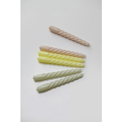                             Set 6 ks svíček Twist Beige Citrus Peach                        
