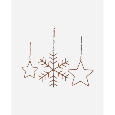                             Vianočné dekorácie Snehové vločky a hviezdy - sada 3 ks                        