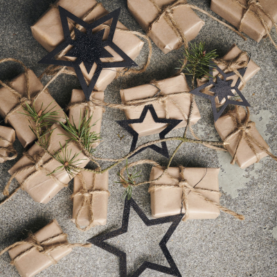                             Vánoční ozdoby Stars Black - set 4 ks                        