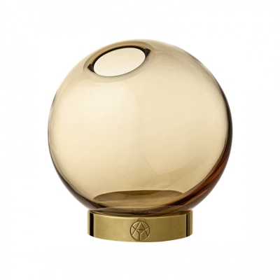 Váza se stojanem Globe Amber/Gold                    