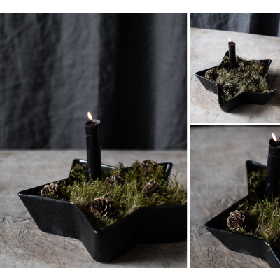                             Keramický svícen Lidatorp Star Black XL                        