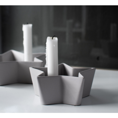                             Keramický svícen Lidatorp Star Light Grey M                        