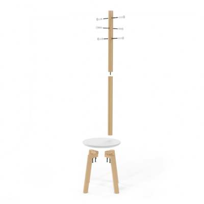                             Vešiak so stoličkou Pillar Stool Natural 167x50 cm                        