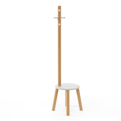                             Věšák se stoličkou Pillar Stool Natural 167x50 cm                        