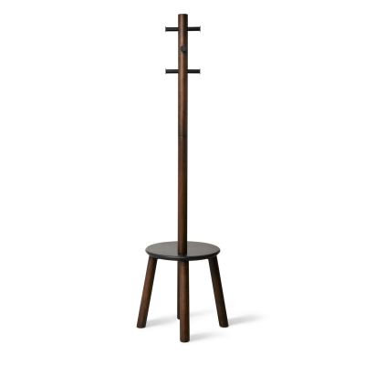                             Vešiak so stoličkou Pillar Stool Walnut 167x50 cm                        