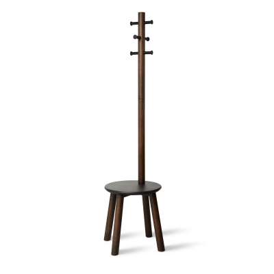 Věšák se stoličkou Pillar Stool Walnut 167x50 cm                    