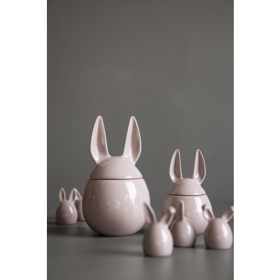                             Velikonoční dóza Eating Rabbit Dusty Pink 20 cm                        