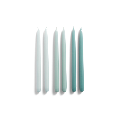Set 6 ks svíček Conical Ice Blue Arctic Teal                    