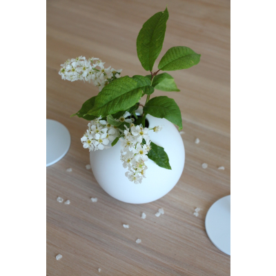                             Guľatá váza Ball White 8 cm                        