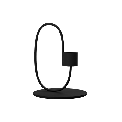                             Kovový svícen Swoop Black 13 cm                         