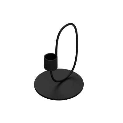                             Kovový svícen Swoop Black 13 cm                         