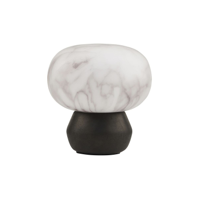 Lucerna na LED svíčku Fog Black / Marble 15,5 cm                    