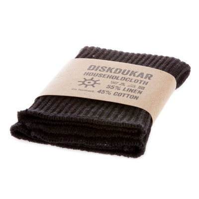 Pletený uterák ľan-bavlna Black                    